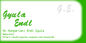 gyula endl business card